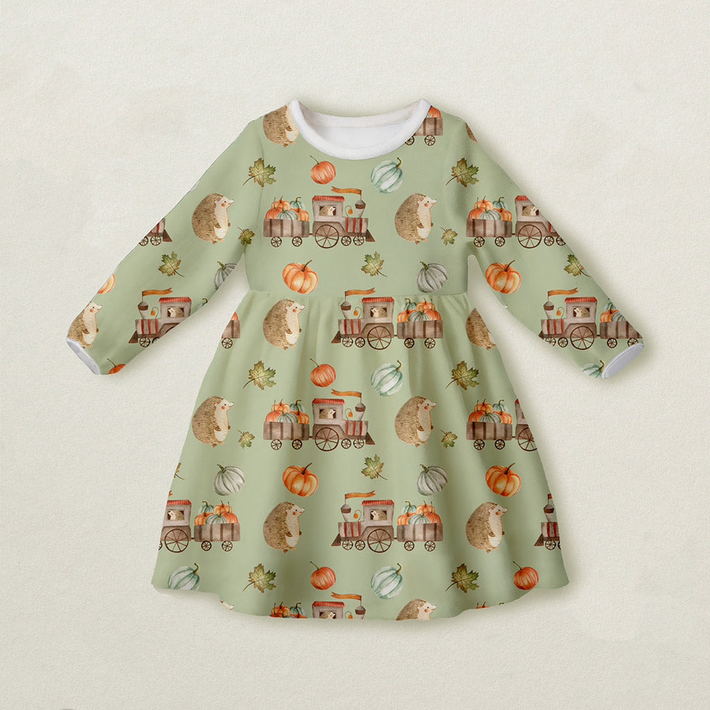 Hedgehogs and Pumpkins Fabric