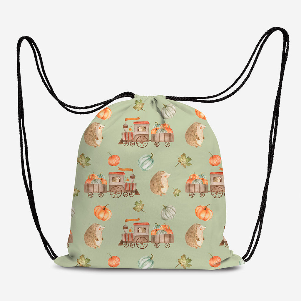 Hedgehogs and Pumpkins Fabric