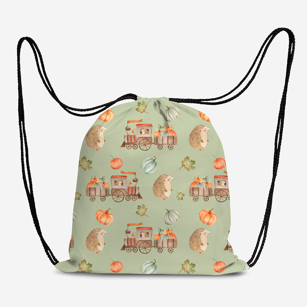 Hedgehogs and Pumpkins Fabric