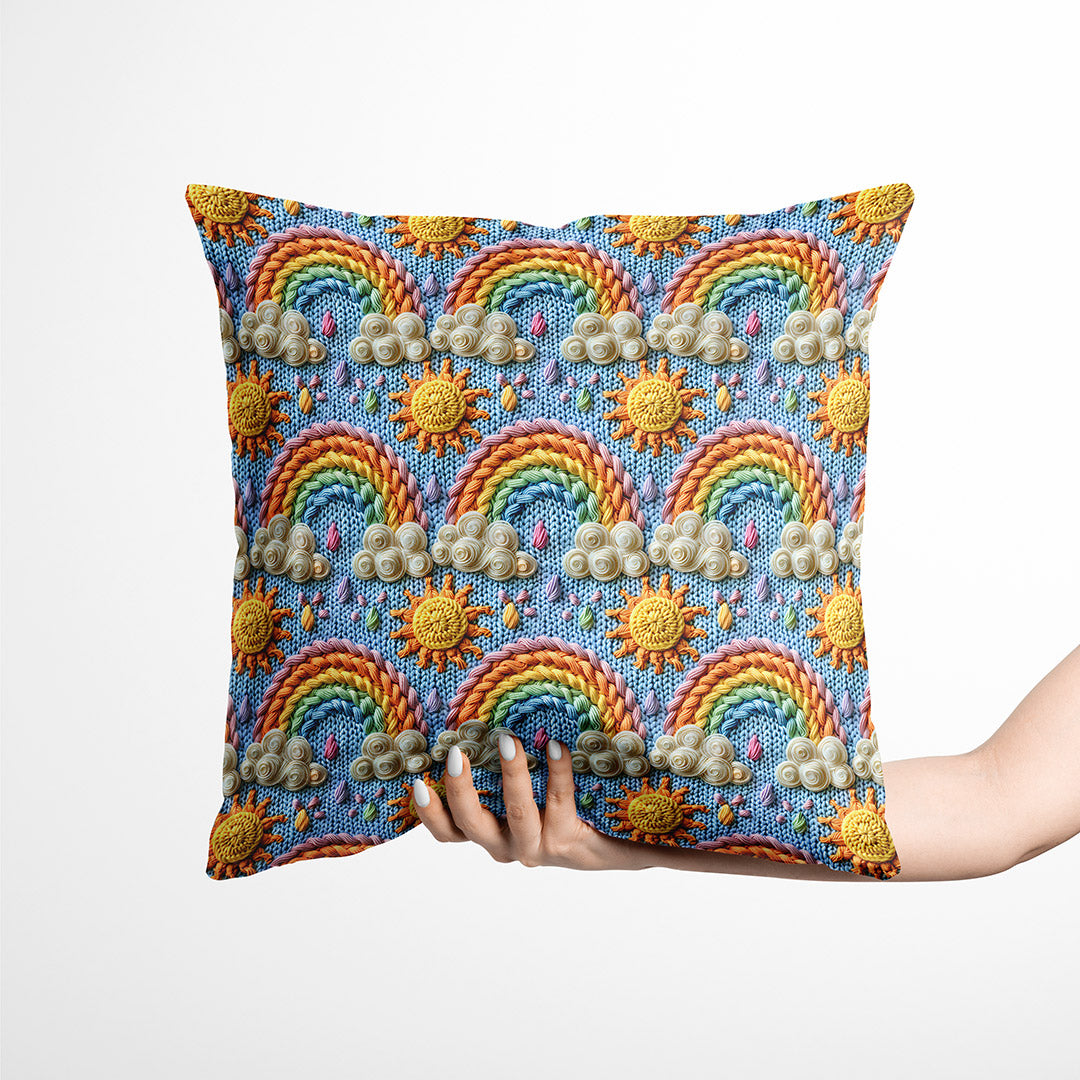 Knitted Rainbows Fabric