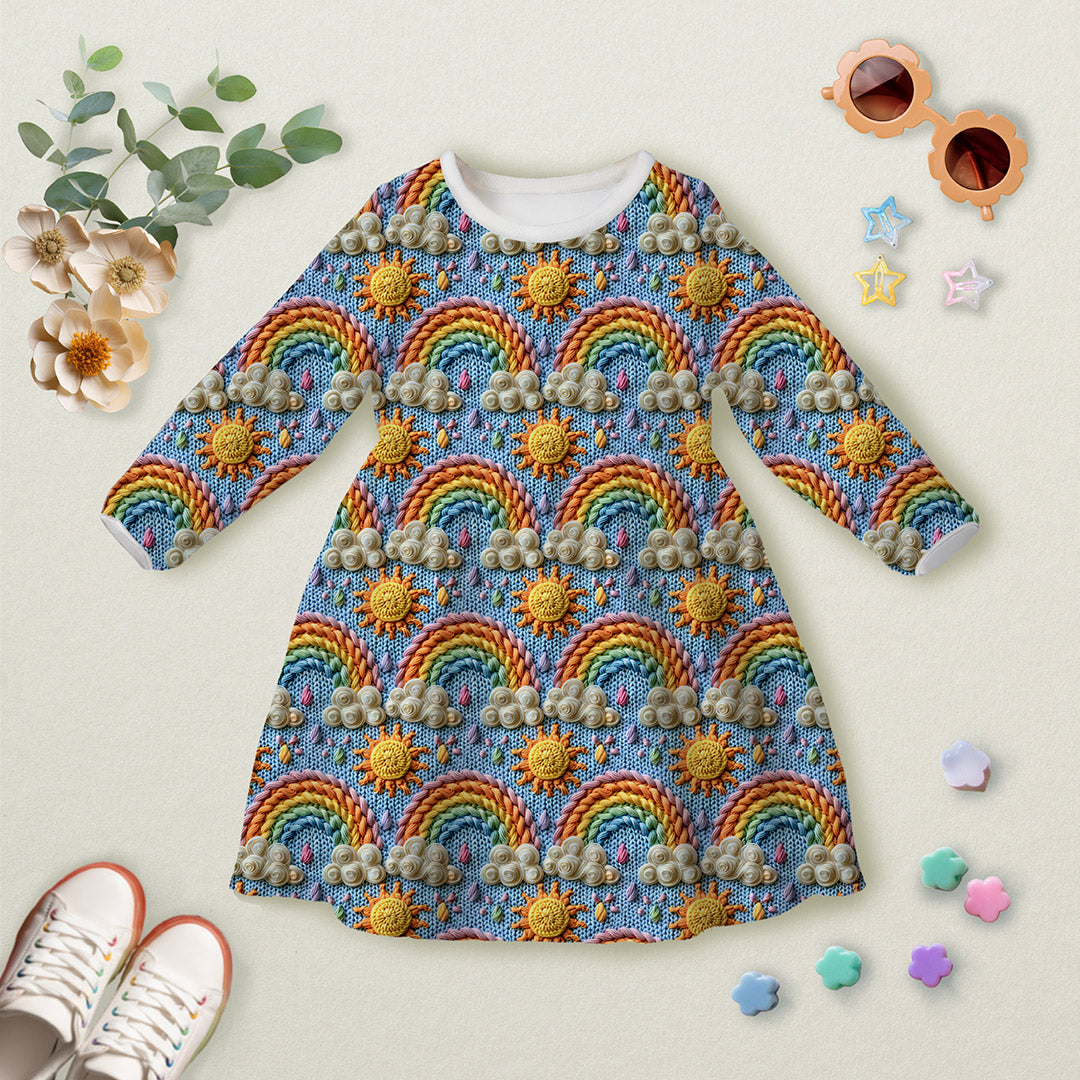 Knitted Rainbows Fabric