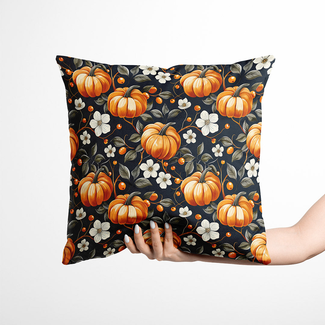 Pumpkin and Flowers Fabric