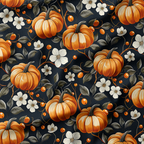 Pumpkin and Flowers Fabric