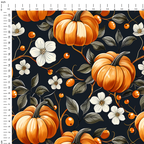 Pumpkin and Flowers Fabric