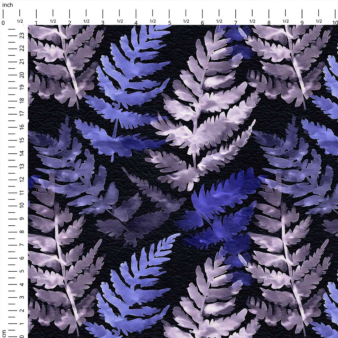 Watercolour Midnight Fern 2 Fabric