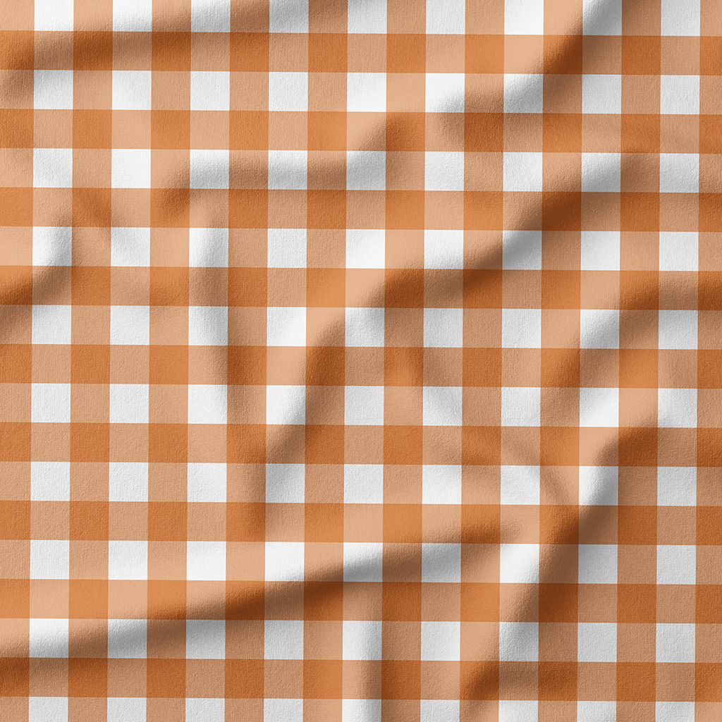 Orange Checks Fabric