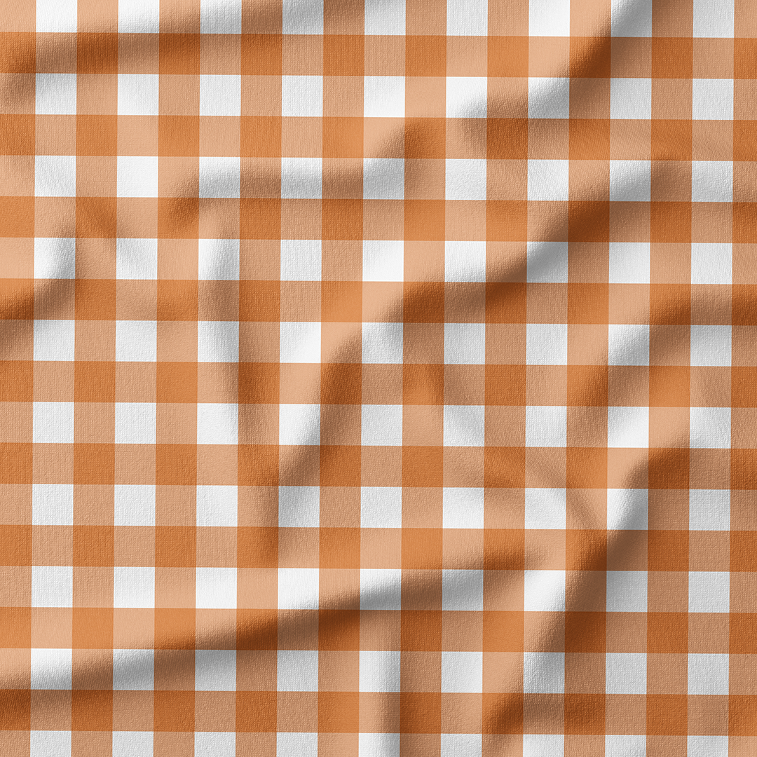 Orange Checks Fabric