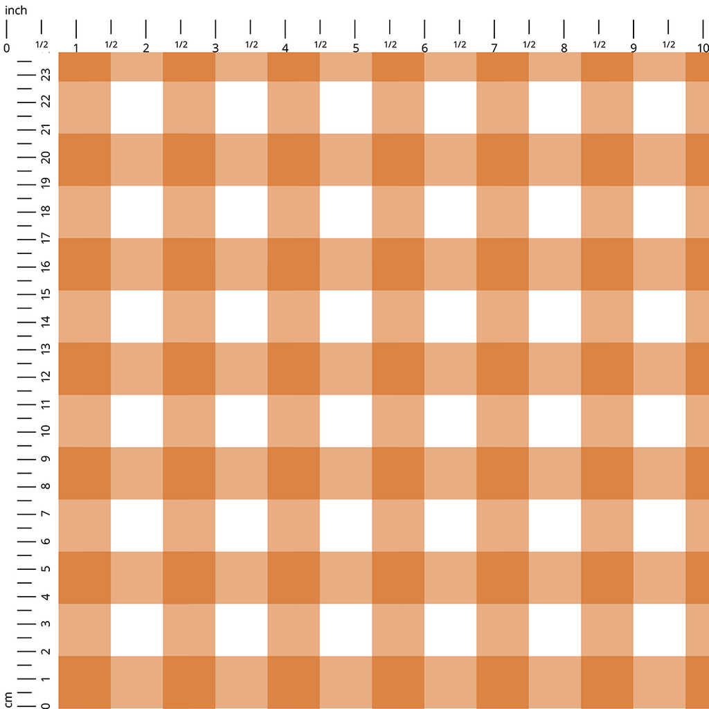 Orange Checks Fabric