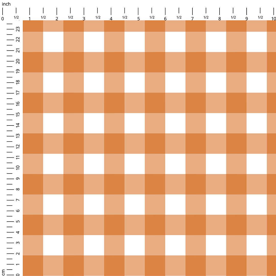 Orange Checks Fabric