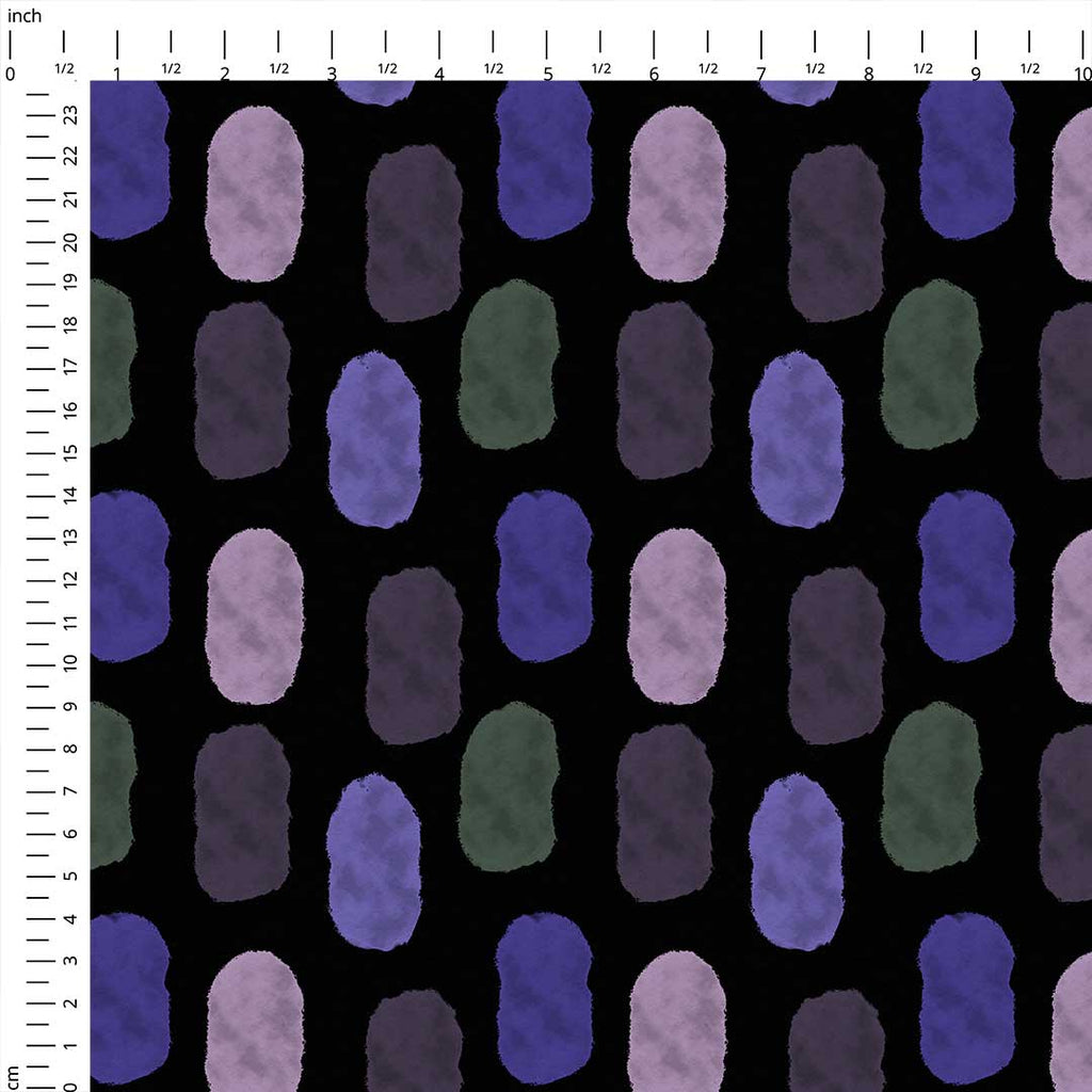 Watercolour Midnight Brushstrokes 2 Fabric