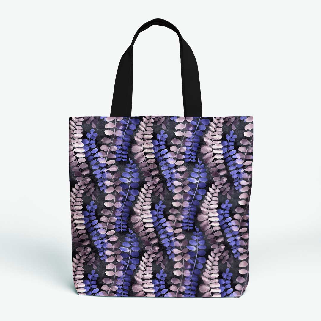 Watercolour Midnight Leaves Fabric