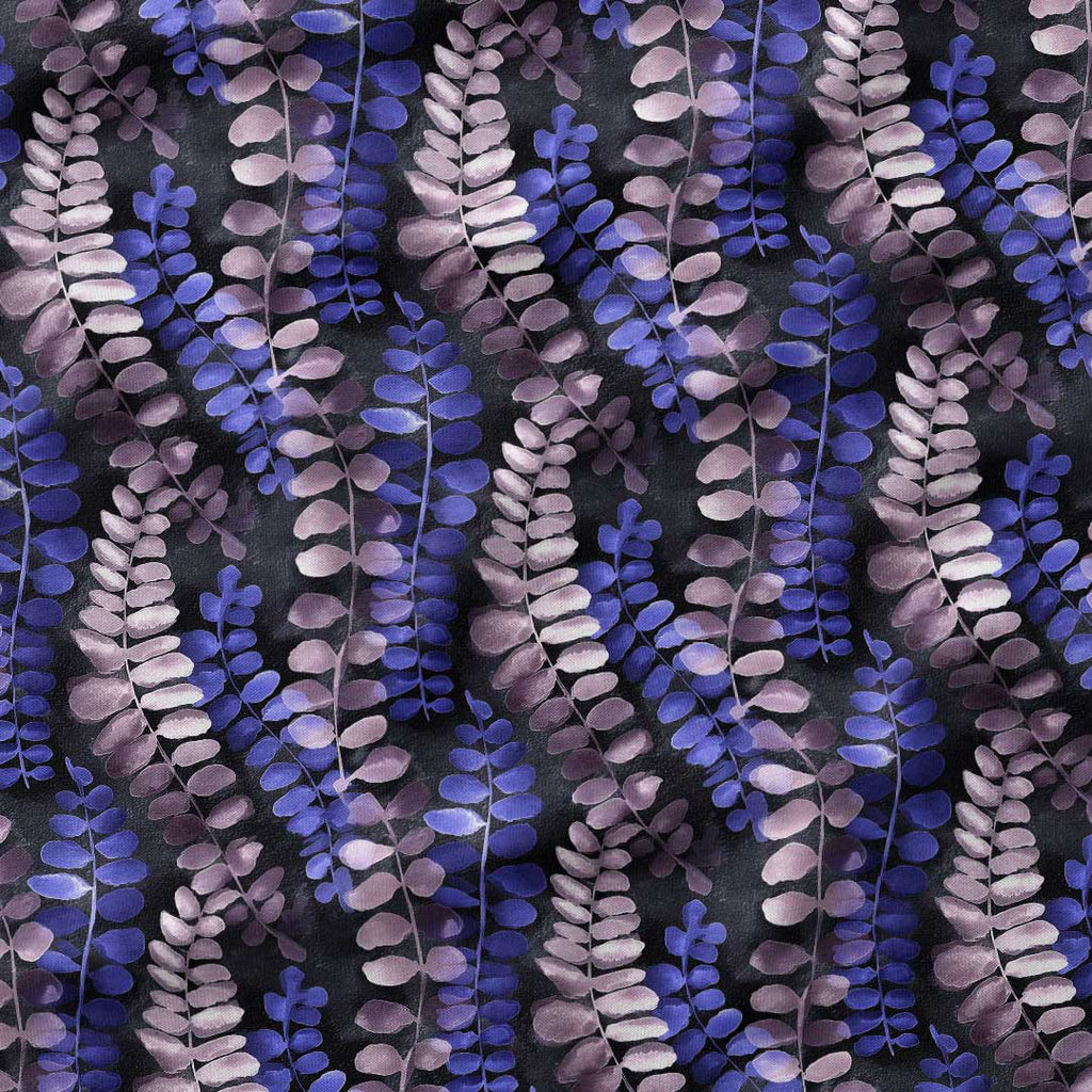Watercolour Midnight Leaves Fabric