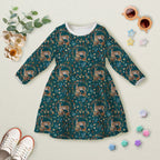 Floral Deer Teal Fabric