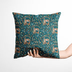 Floral Deer Teal Fabric