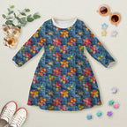 Flowers On Denim Fabric