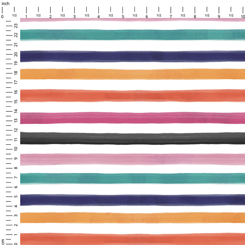 Watercolour Floral Symphony Stripes Fabric