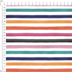 Watercolour Floral Symphony Stripes Fabric