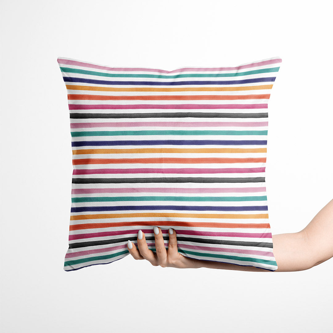 Watercolour Floral Symphony Stripes Fabric