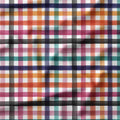 Watercolour Floral Symphony Checks Fabric