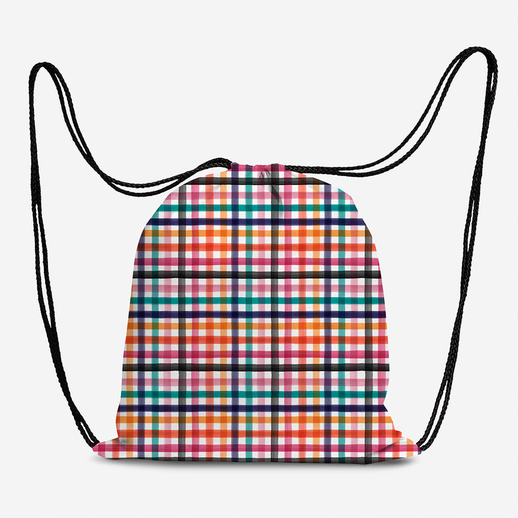 Watercolour Floral Symphony Checks Fabric