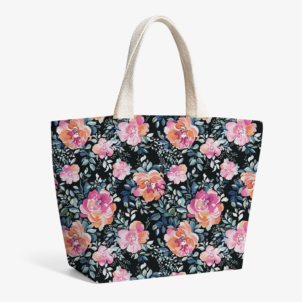 Floral Black Fabric