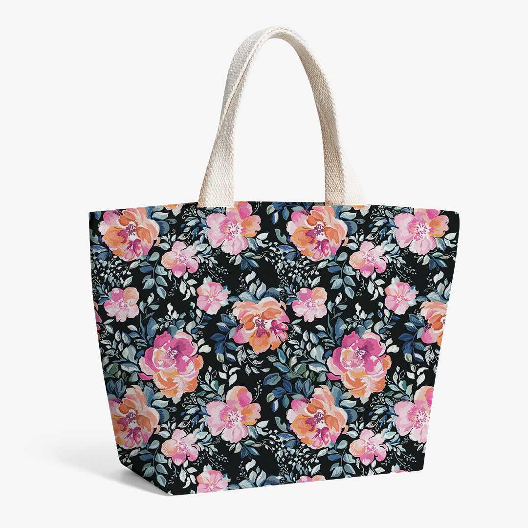 Floral Black Fabric