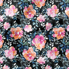 Floral Black Fabric