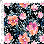 Floral Black Fabric