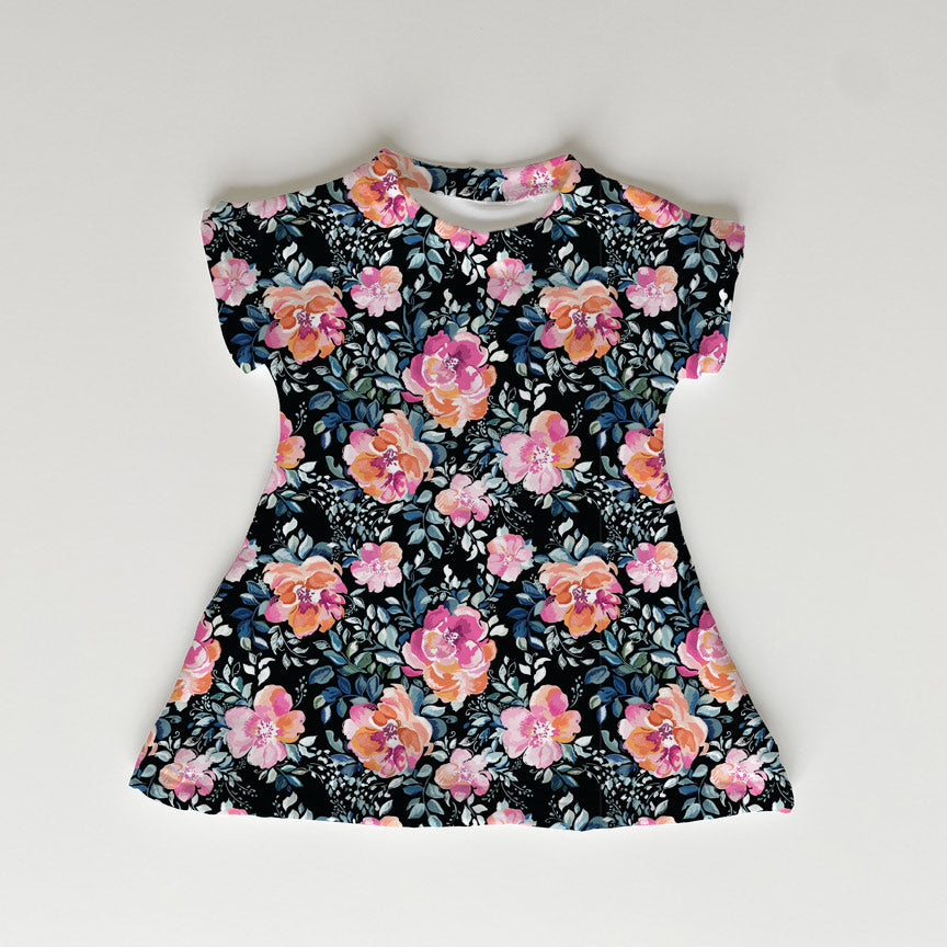 Floral Black Fabric