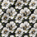 Painted Flowers on Black Fabric