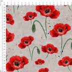 Red Poppies Fabric