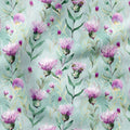Thistles and Bees Mint Fabric