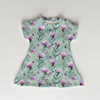 Thistles and Bees Mint Fabric