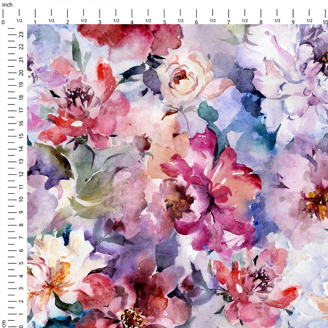 Watercolour Peonies Fabric