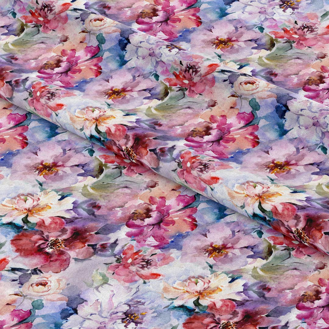Watercolour Peonies Fabric