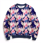 Floral Dove Navy Fabric