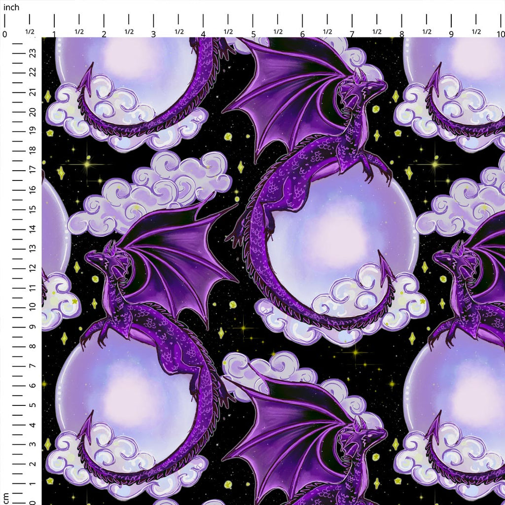 Purple Dragons Fabric