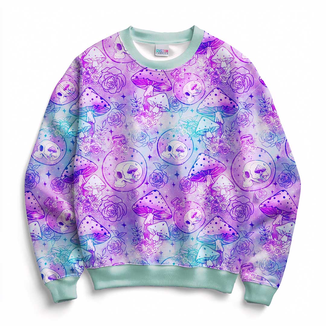 Purple Mushrooms Fabric