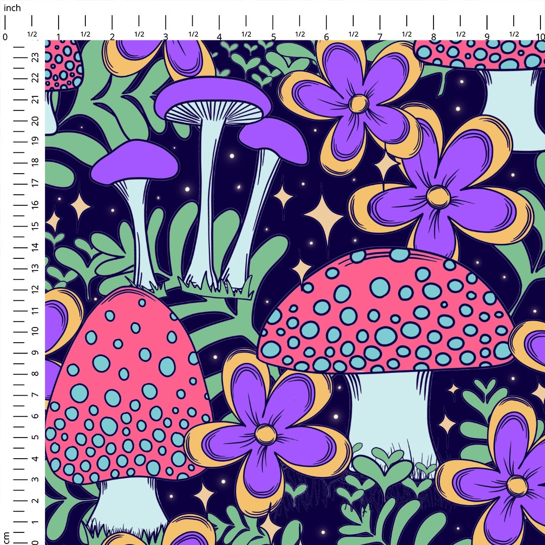 Magic Mushrooms Fabric