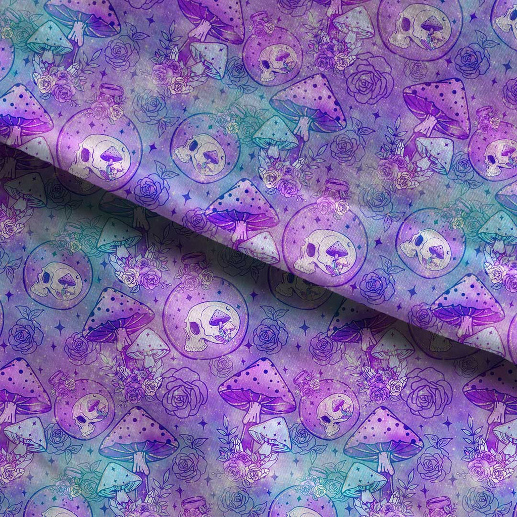 Purple Mushrooms Fabric