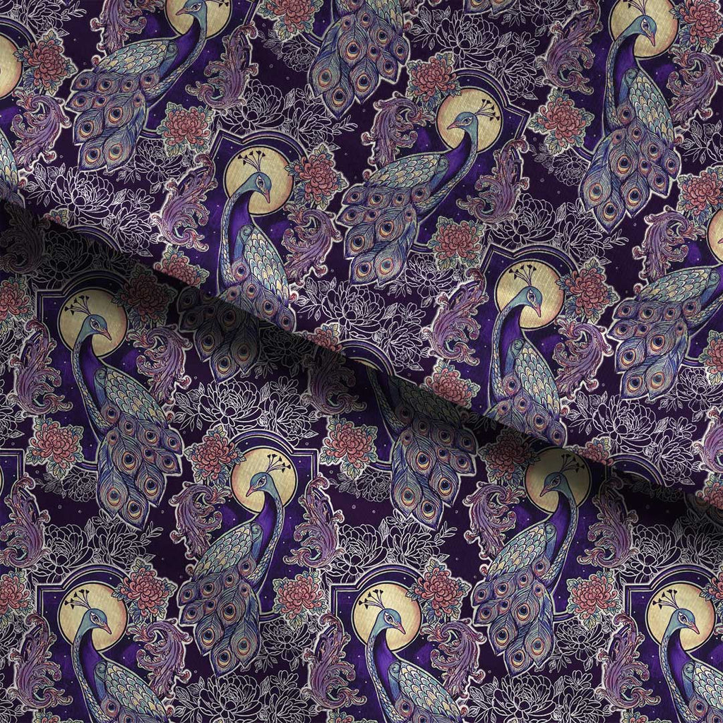 Purple Peacock Fabric