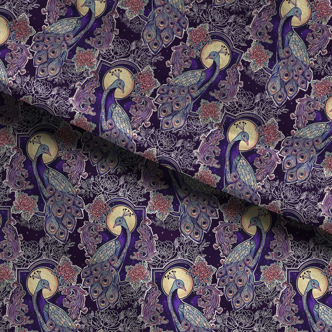 Purple Peacock Fabric