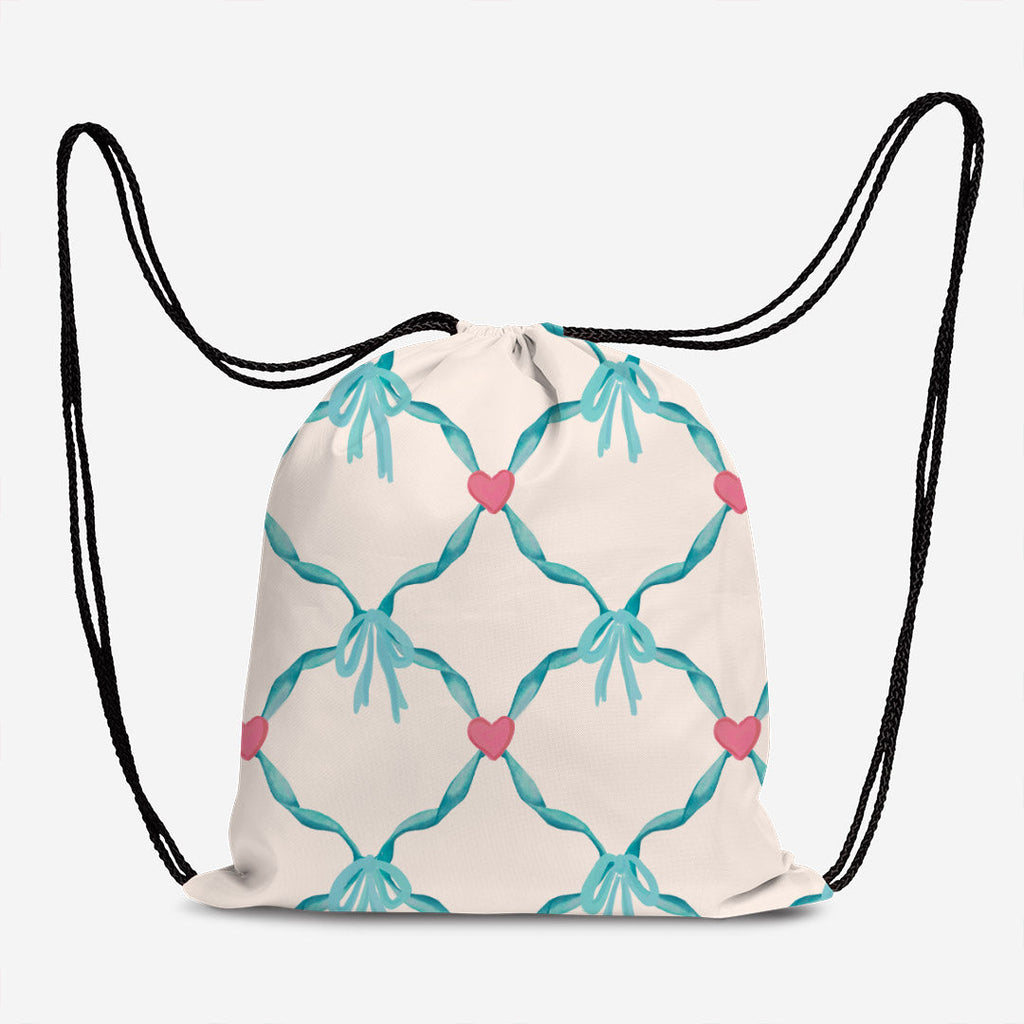 Mint Heart Lattice Fabric