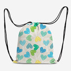 Heart Lollies Blue Fabric