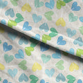 Heart Lollies Blue Fabric