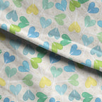 Heart Lollies Blue Fabric