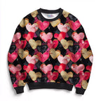 Red Black and Gold Hearts Fabric