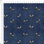 Denim Bees Fabric