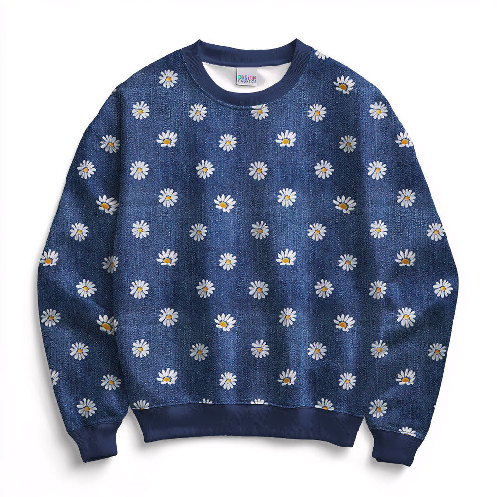Denim Daisies Fabric