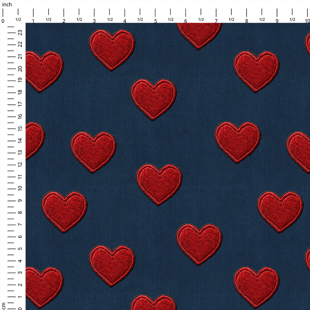 Red Heart Patches Fabric